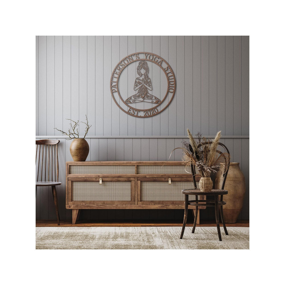 Personalized Yoga Studio Metal Sign: Custom Wall Art Decor
