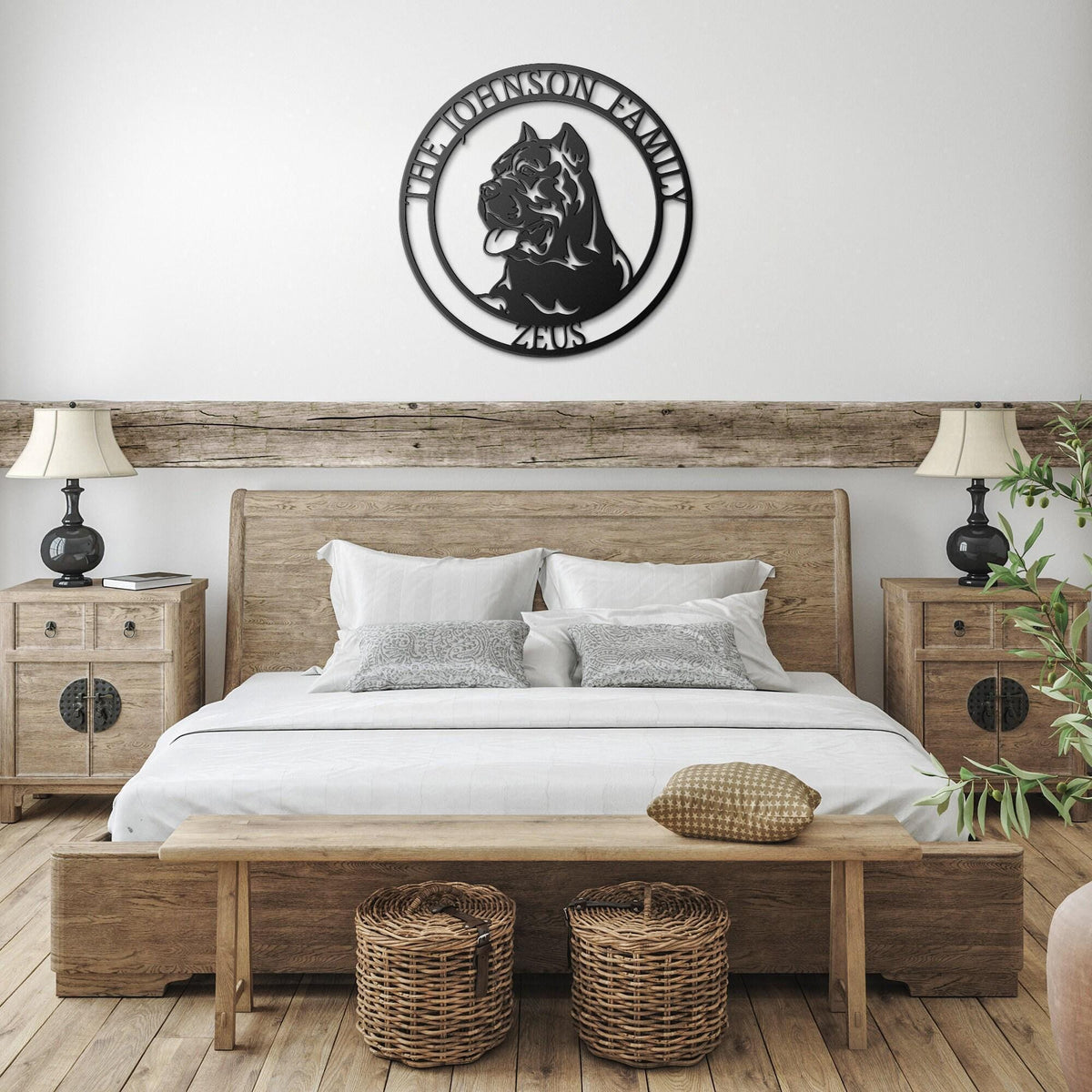 Cane Corso Metal Dog Silhouette: Personalized Pet Memorial Home Decor