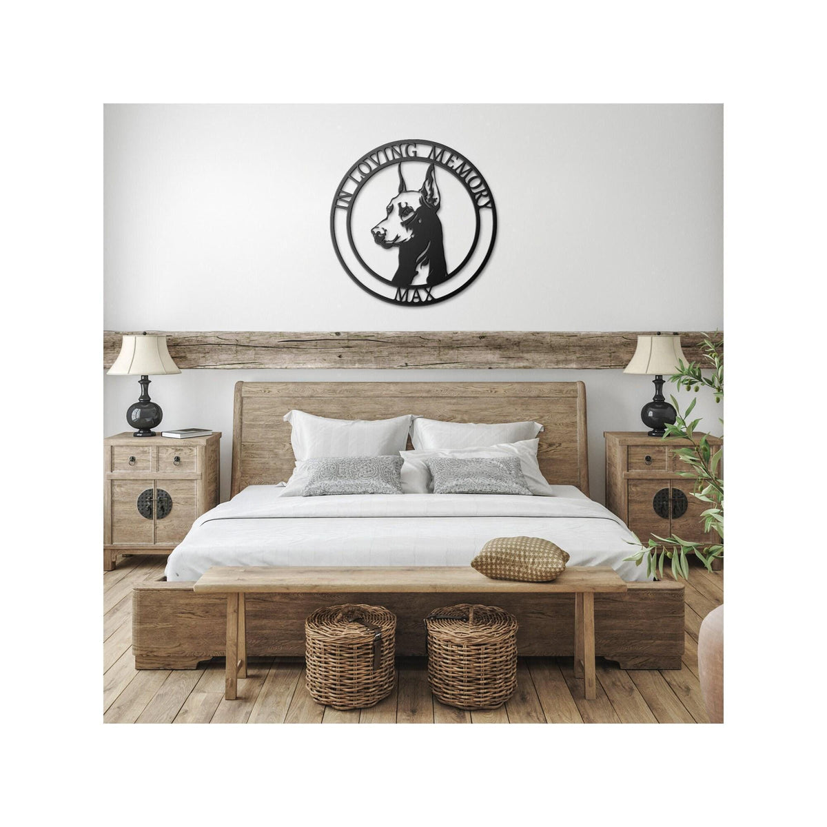 Doberman Pinscher Memorial Sign: Custom Metal Pet Loss Gift