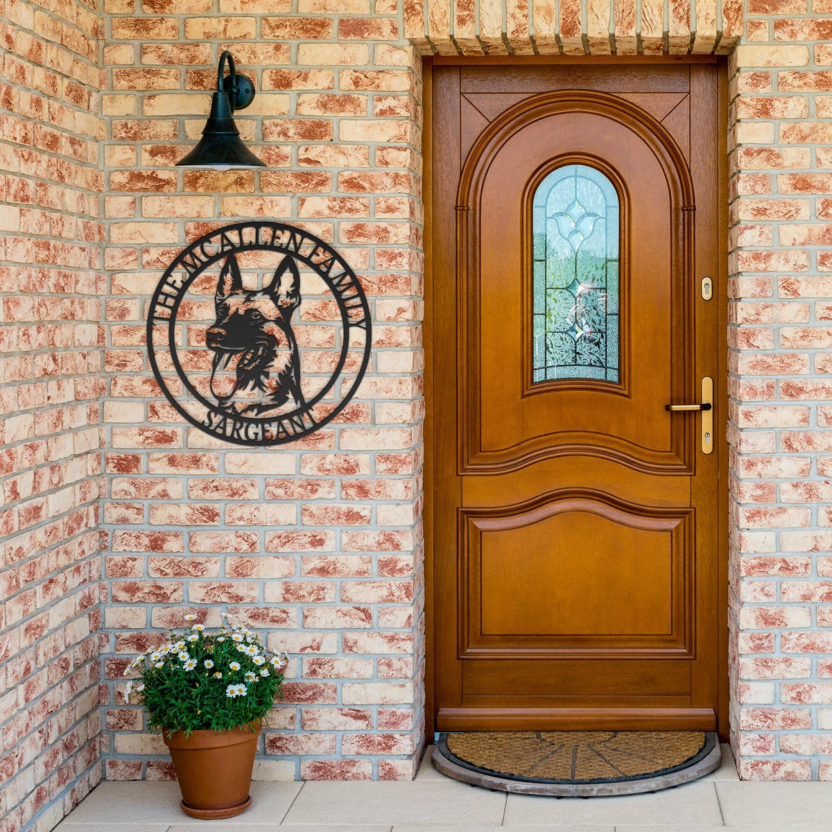 Belgian Malinois Metal Dog Silhouette: Custom Pet Memorial Home Decor