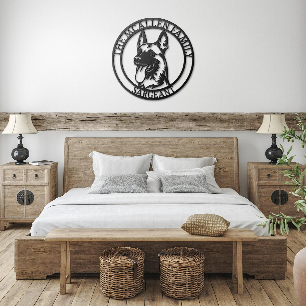 Belgian Malinois Metal Dog Silhouette: Custom Pet Memorial Home Decor