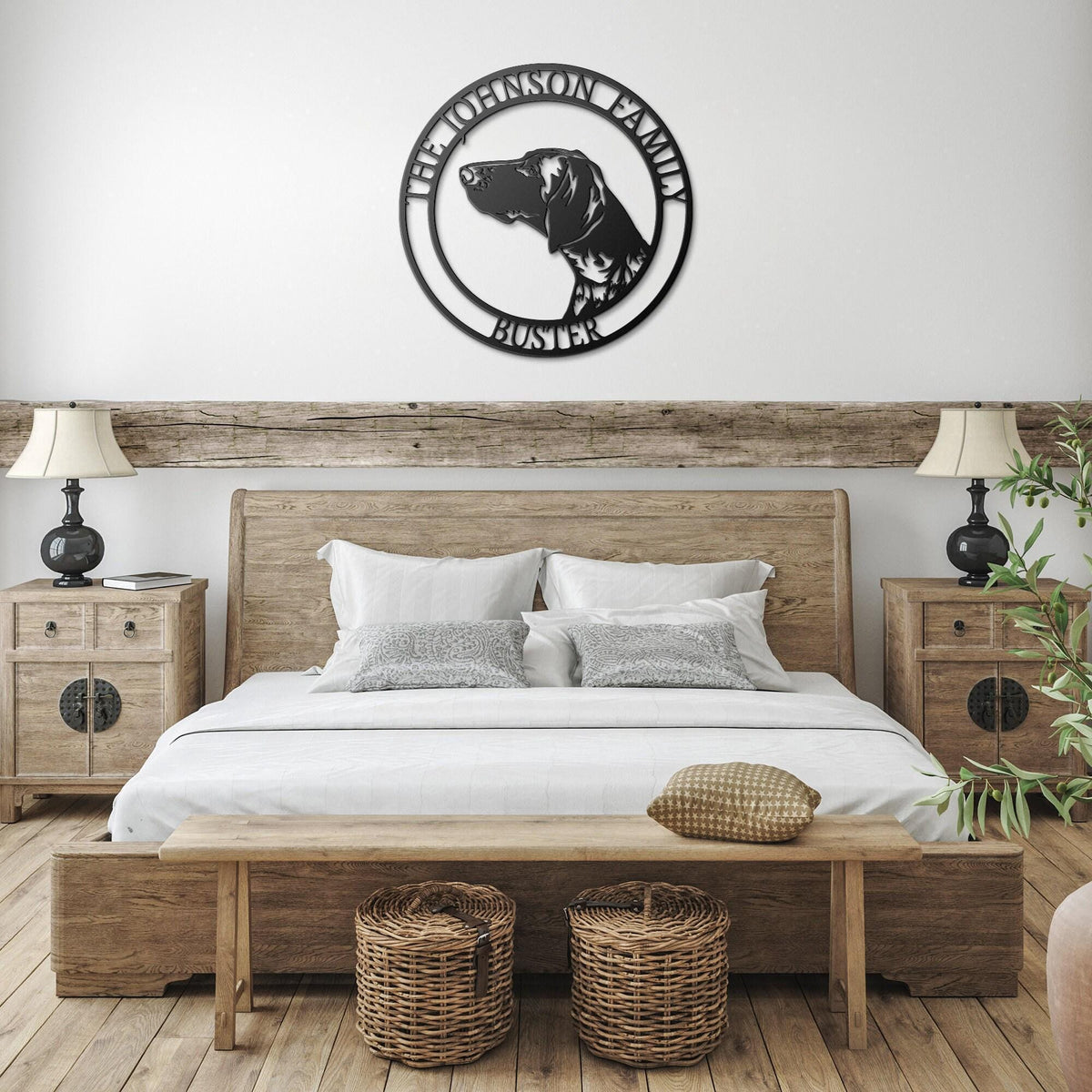 German Shorthaired Pointer Family Name Metal Sign: Dog Memorial Gift