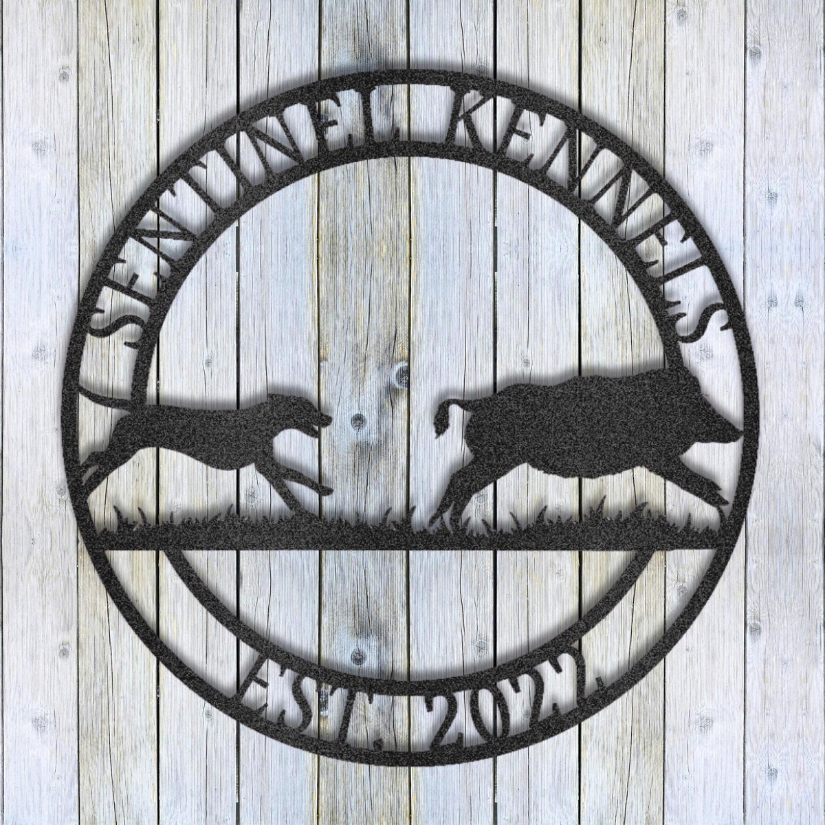 Custom Hound Metal Sign: Ranch Name, Hog Hunting Decor
