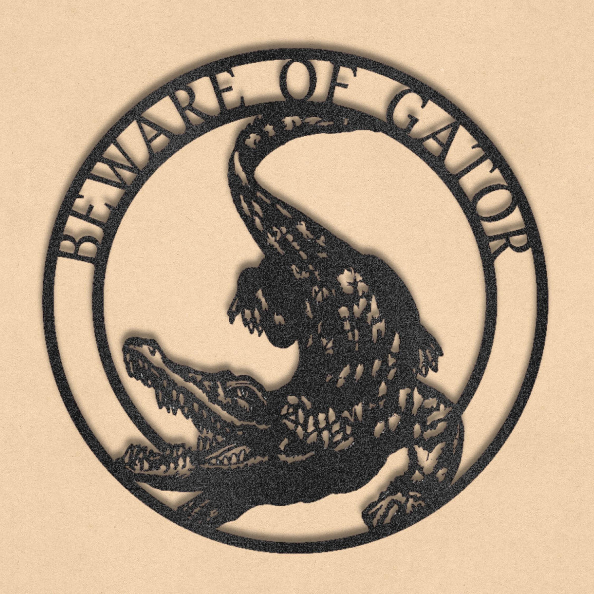 Gator Silhouette Metal Sign: Alligator Home &amp; Garden Decor