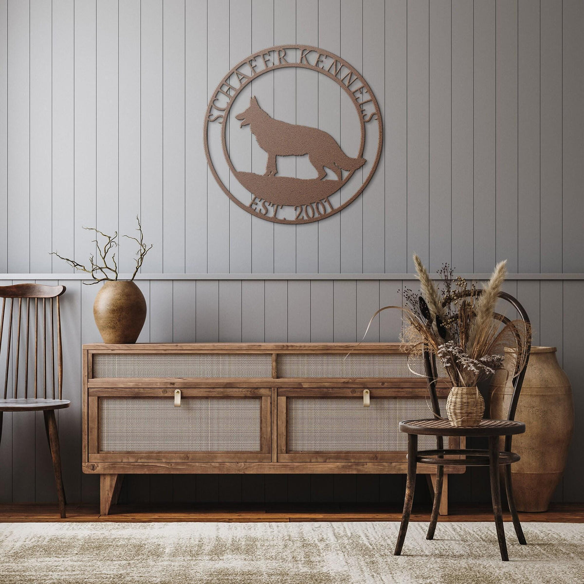 Personalized German Shepherd Metal Sign: Custom Dog Kennel Decor