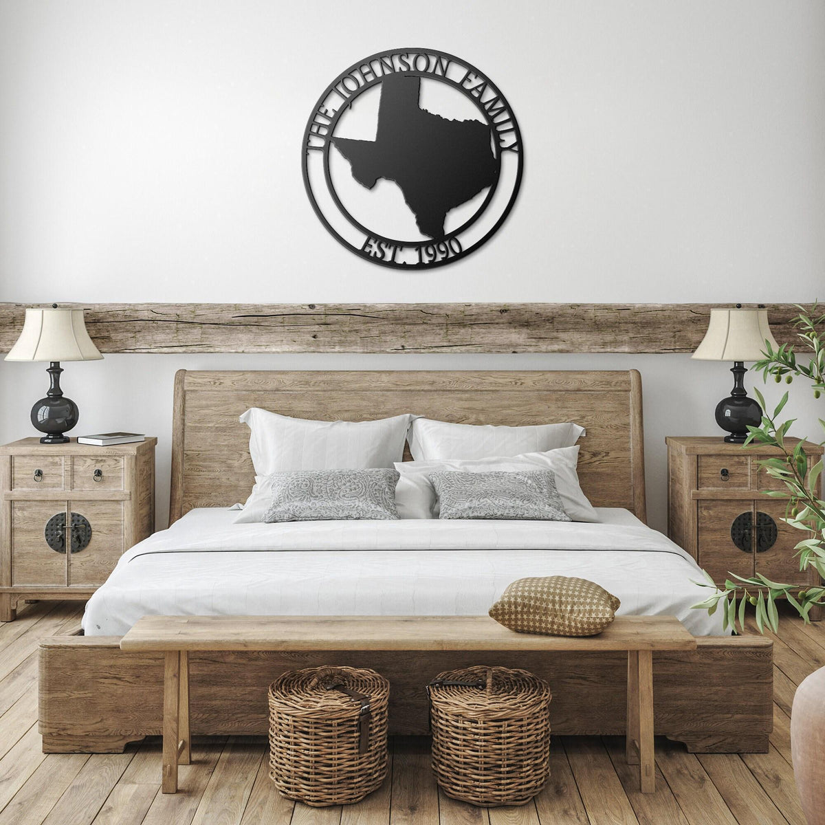 Custom Metal Texas State Sign: Personalized Family Name Decor