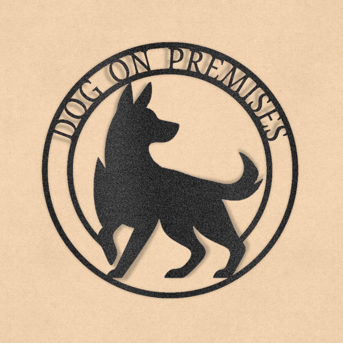 German Shepherd On Premises Metal Sign: Farmhouse Security, Dog Lover Gift