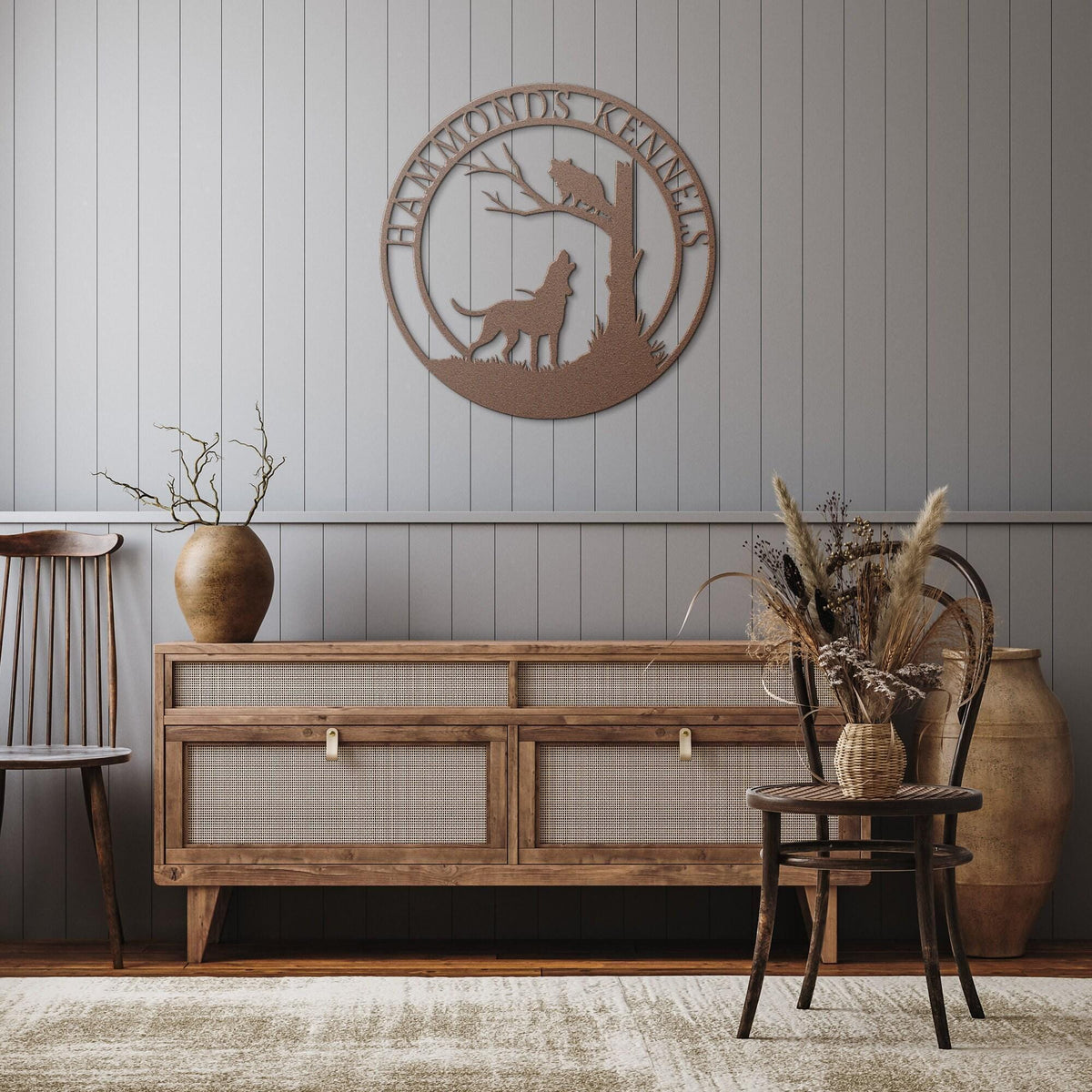 Custom Coonhound Metal Sign: Personalized Family Name Home Decor