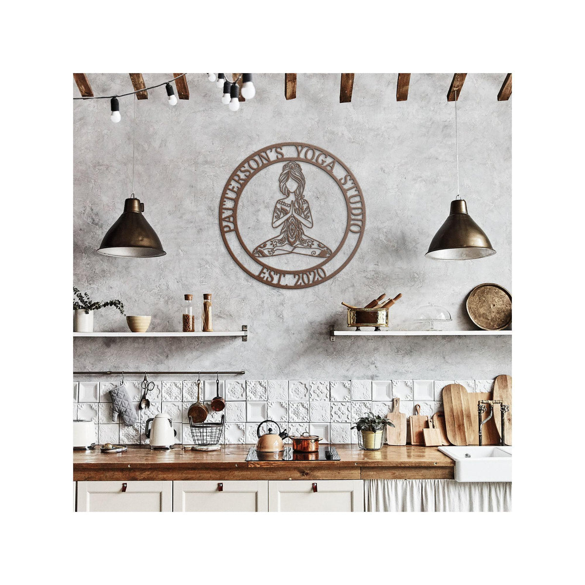 Personalized Yoga Studio Metal Sign: Custom Wall Art Decor