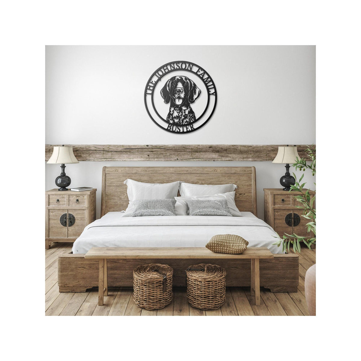 German Shorthaired Pointer Family Name Metal Sign: Dog Memorial Gift