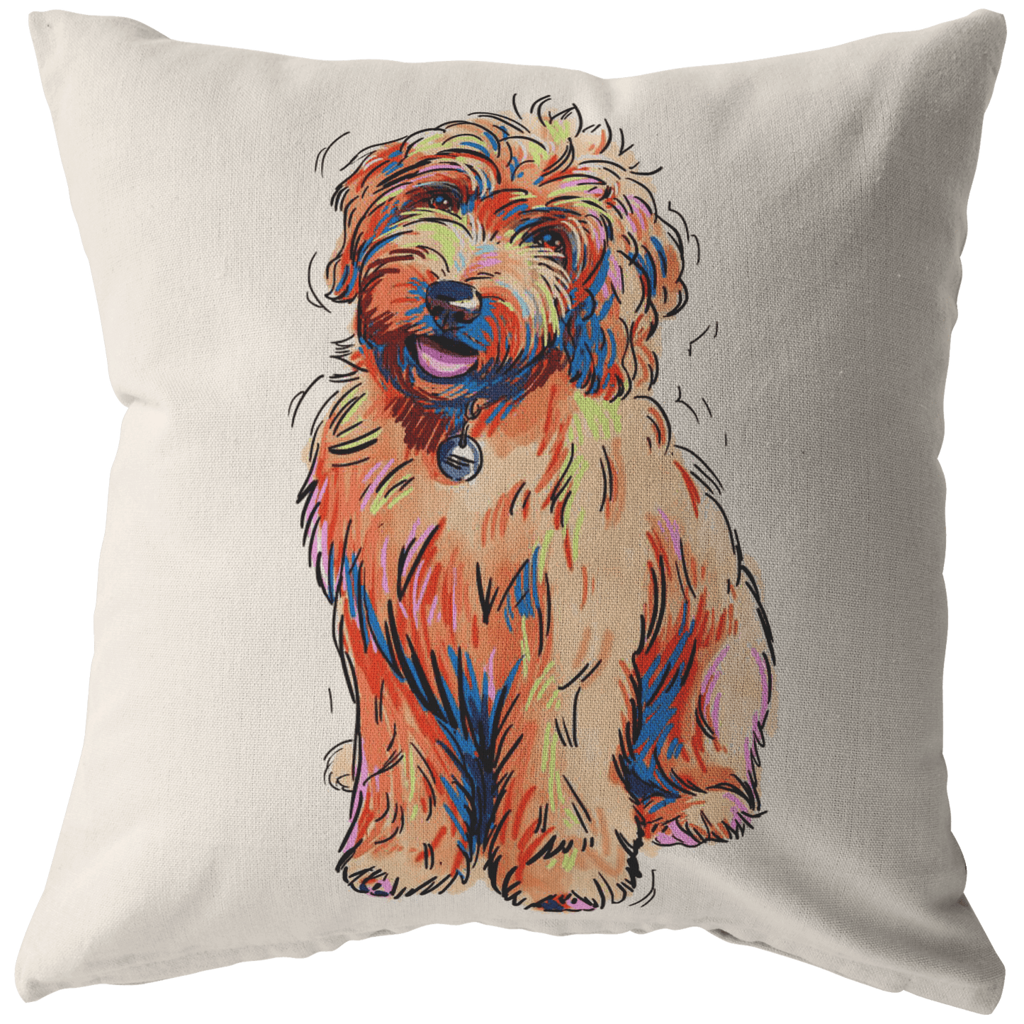 Goldendoodle Pillow Cover Only One Sided Print, No Insert Included, No Home is Complete Without a Golden Doodle,