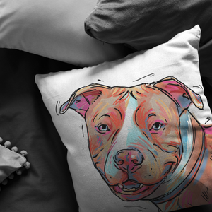 Brown Pitbull Pillow in Assorted Sizes