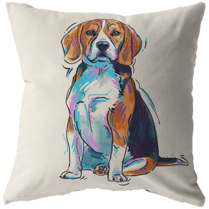 Beagle Pillow Cover Only One Sided Print, No Insert Included, No Home is Complete Without a Beagle,