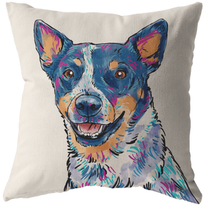 Australian Cattle Dog Pillow Cover Only One Sided Print, No Insert Included, No Home is Complete Without a Blue Heeler,