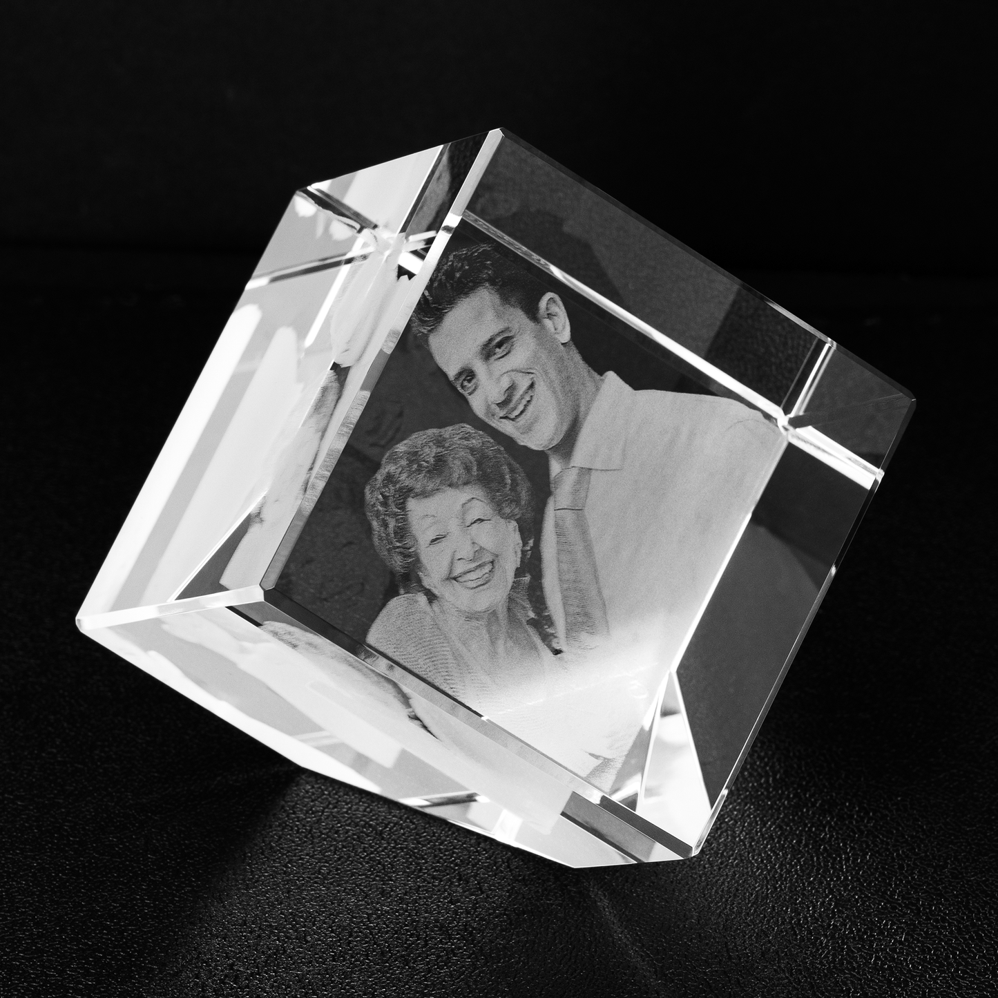 Cut Corner Cube - Personalized Crystal