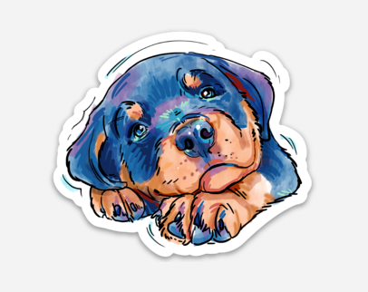 Rottweiler Puppy Sticker Decal