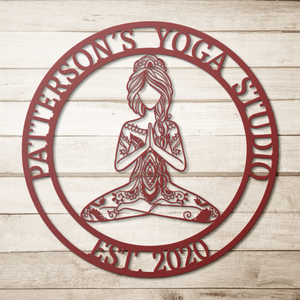 Marquee Metal Sign for Yoga Studio Decor,, Sign for Yoga Instructor, Womens Yoga Studio, Personalized Yoga Decor,