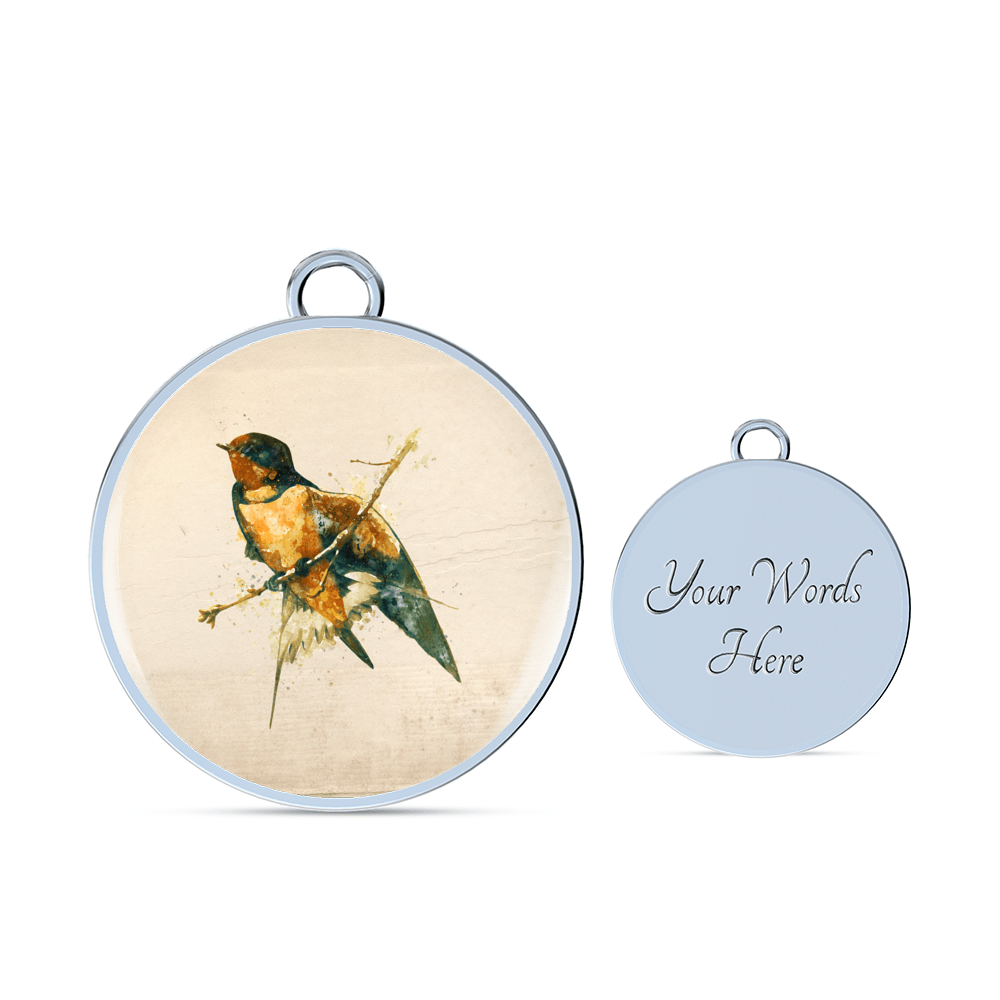 Barn Swallow Bird Pendant Necklace