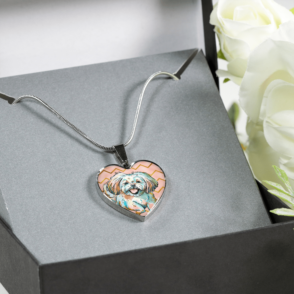 Shih-tzu Heart Pendant Necklace