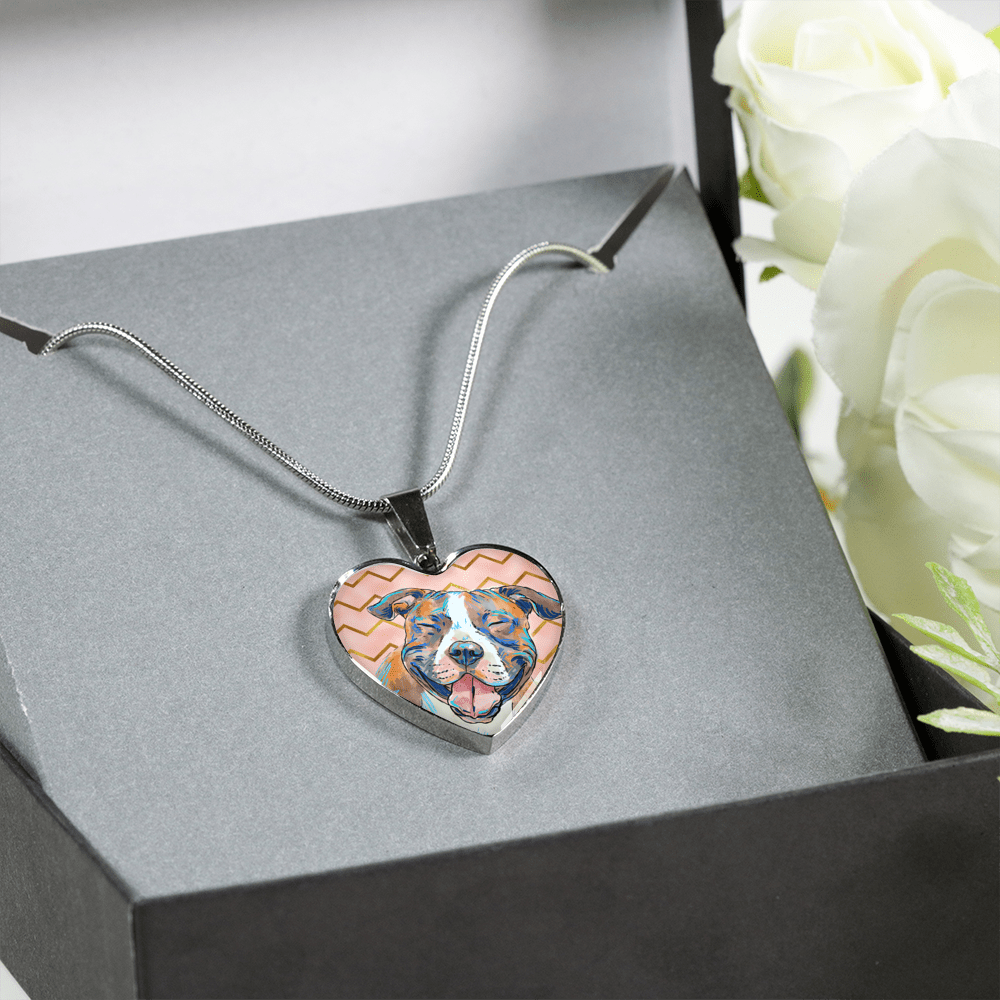 American Staffordshire Terrier Heart Necklace
