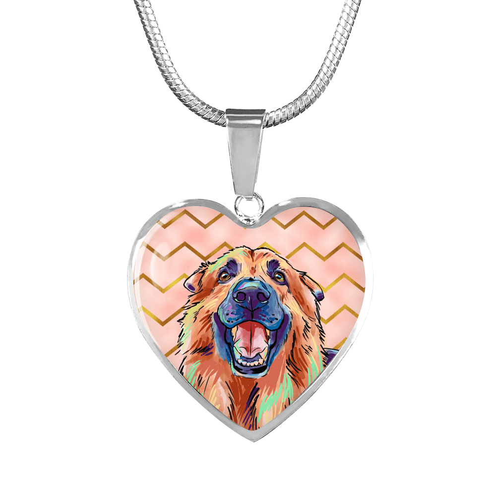 German Shepherd Heart Necklace