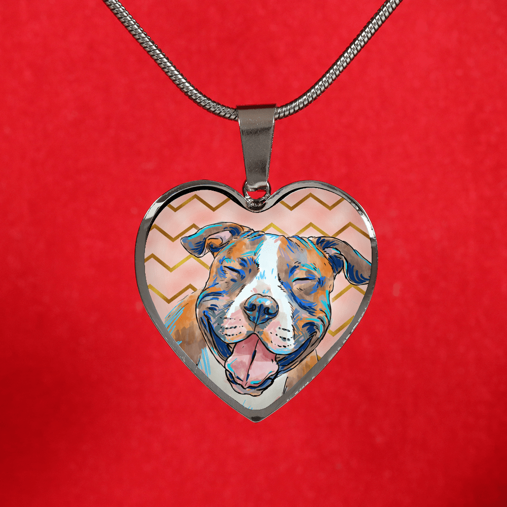 American Staffordshire Terrier Heart Necklace