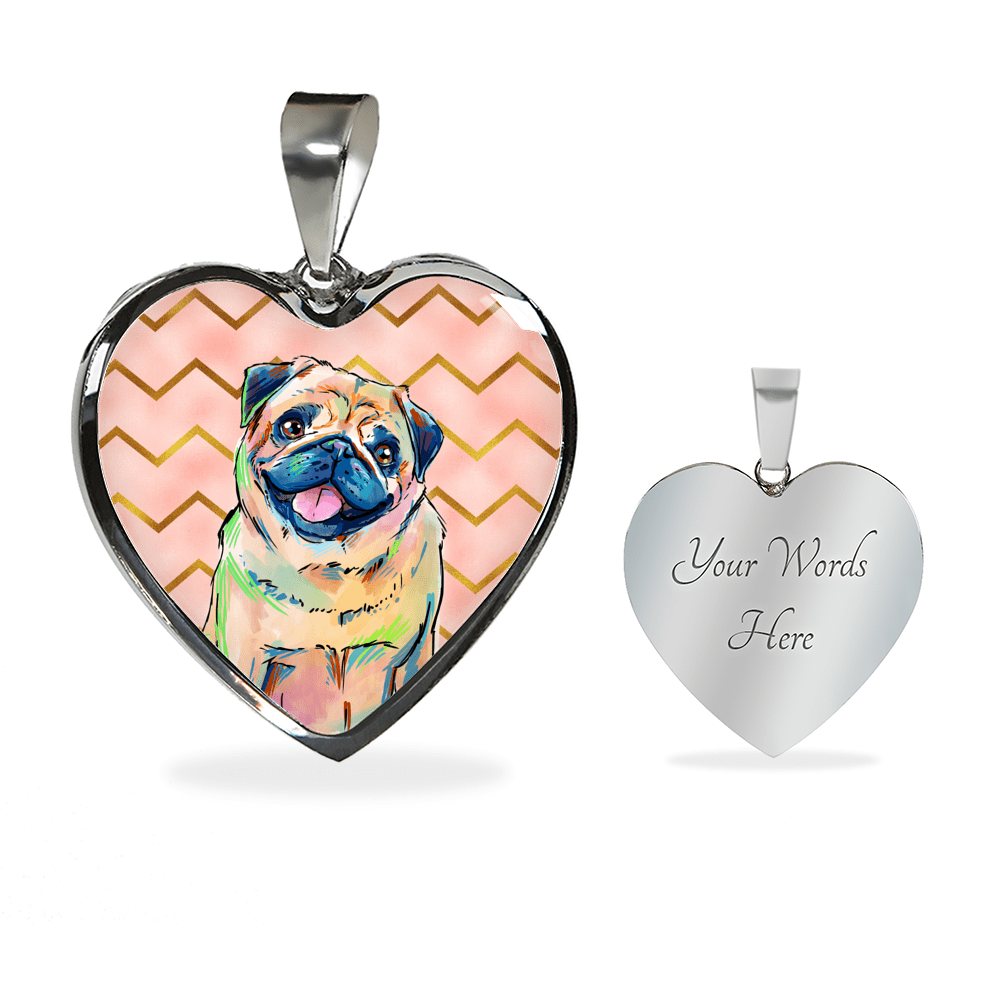Pug Heart Necklace