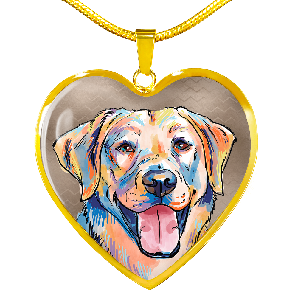Yellow Labrador Retriever Bronze Background Necklace