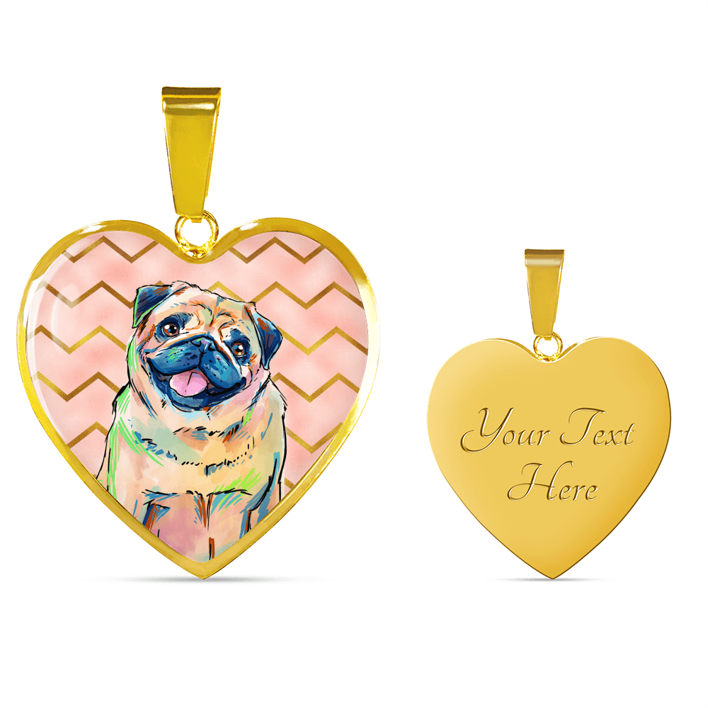 Pug Heart Necklace