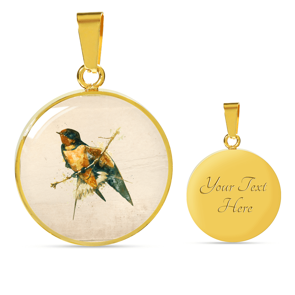 Barn Swallow Bird Pendant Necklace