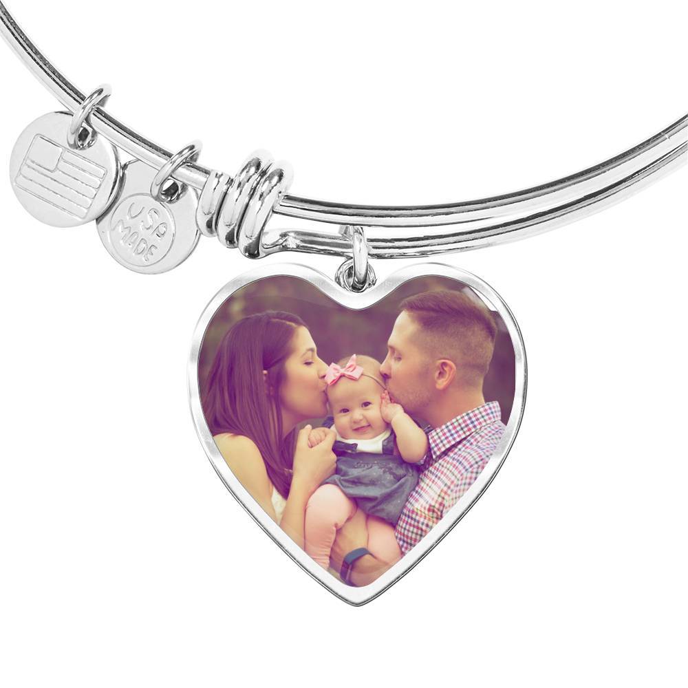 Personalized Photo Upload for Family Keepsakes, Mementos and Gifts for New Parents Jewelry Bracelet Pendant