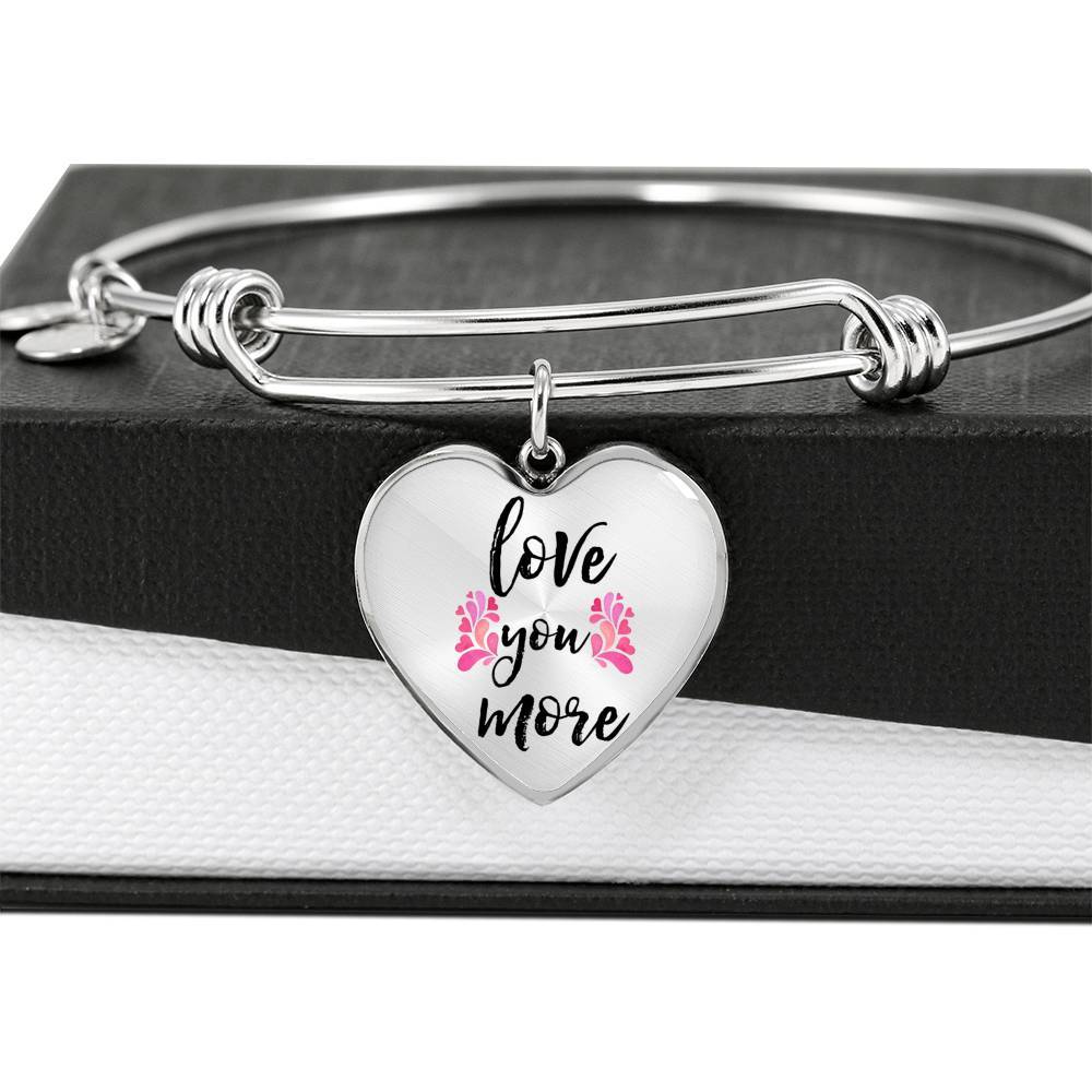 love you more heart pendant bracelet