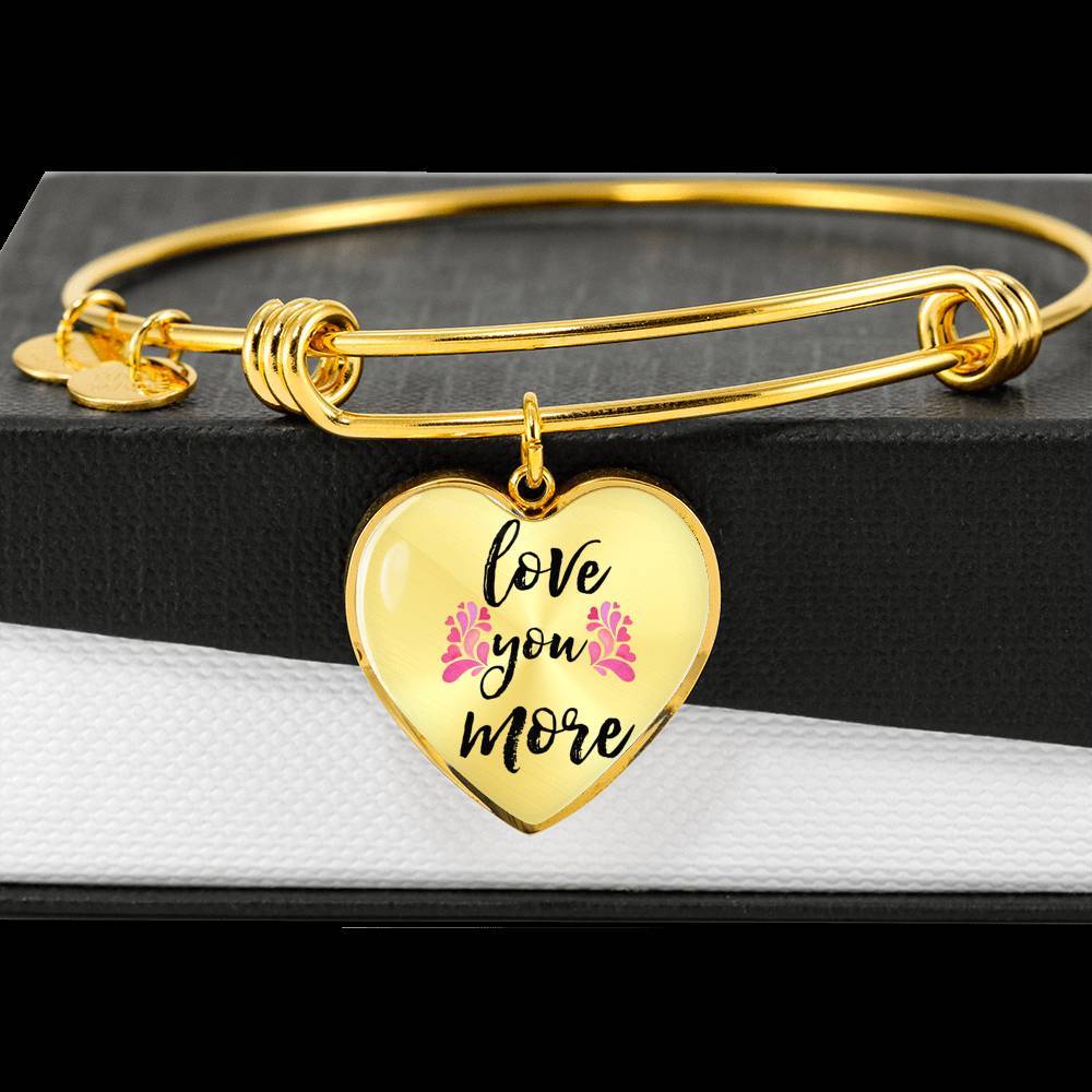 love you more heart pendant bracelet