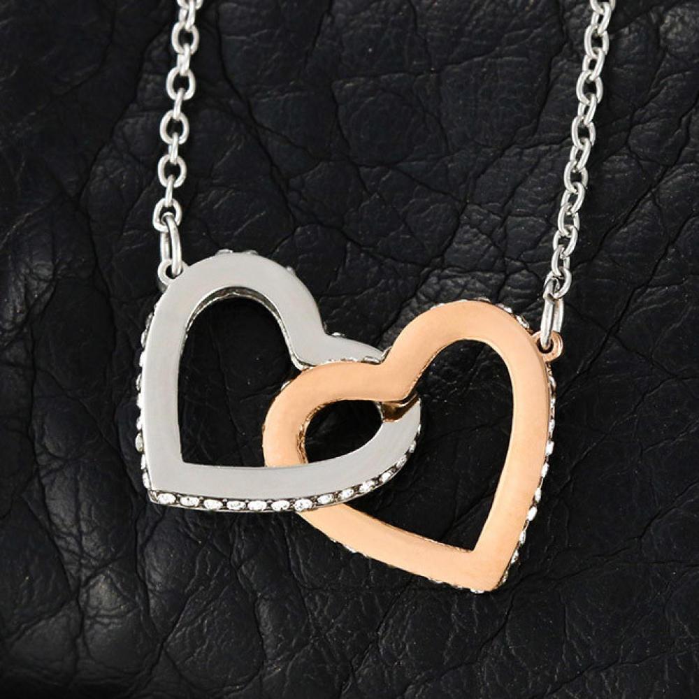 Personalized Jewelry Boxes with Interlocking Hearts Necklace