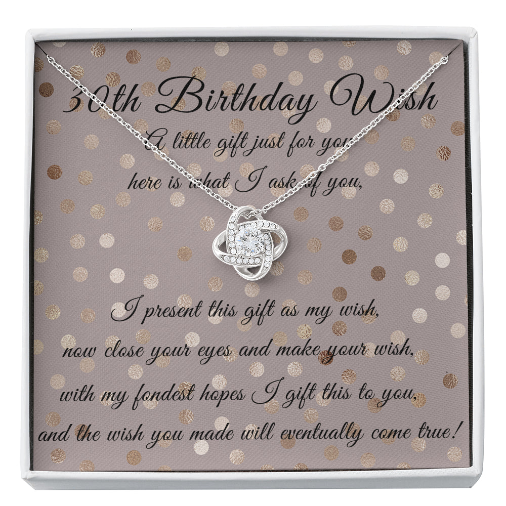 30th Birthday Wish, Birthday Gift Necklace, Jewelry Gift for Her, 30th Birthday Card, Gift for Daughter, Grand daughter, Niece, Sister,