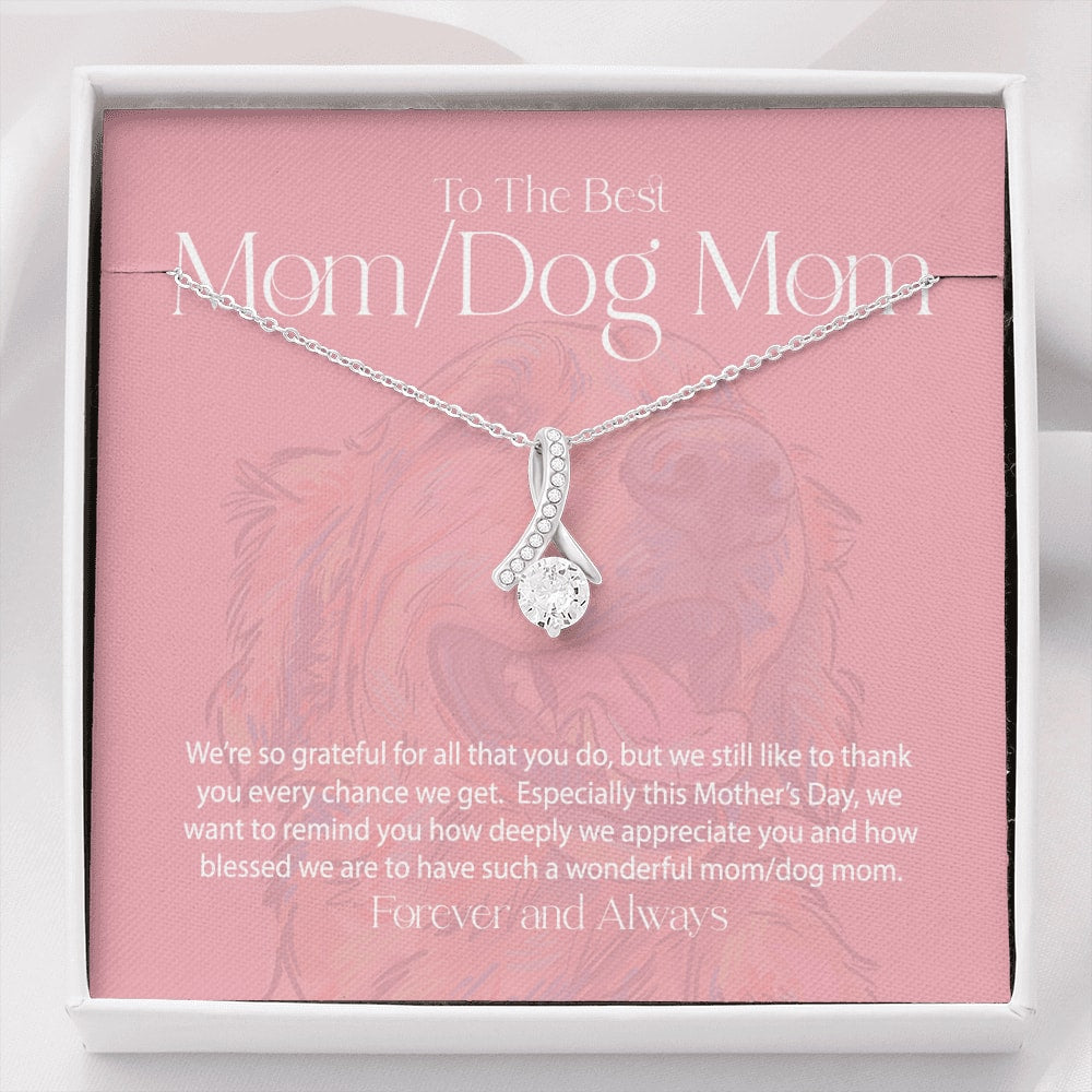 Alluring Beauty Necklace for Mother's Day Golden Retriever, Pink Background