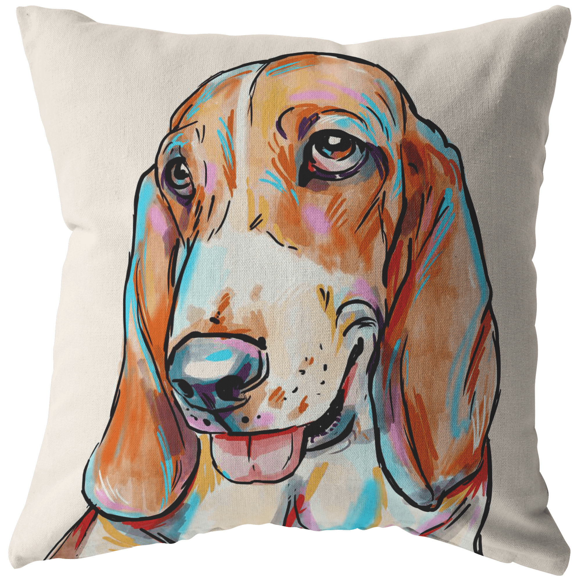 Basset Hound Pillow Cover Only, One Sided Print, No Insert Included, No Home is Complete Without a Basset Hound, Basset Mom,