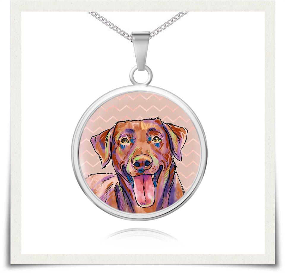 Jewelry - Chocolate Labrador Retriever Charm Necklace