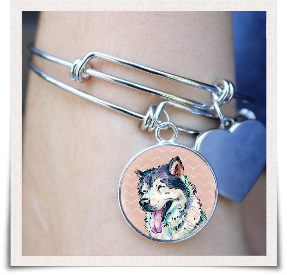 Jewelry - Siberian Husky Bangle Bracelet