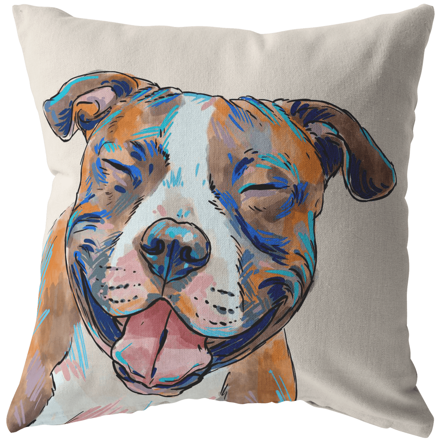 Staffordshire Terrier Pillow Cover Only One Sided Print, No Insert Included, No Home is Complete Without a Staffy,