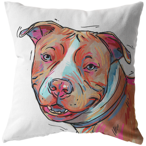 Brown Pitbull Pillow in Assorted Sizes