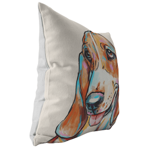 Basset Hound Pillow Cover Only, One Sided Print, No Insert Included, No Home is Complete Without a Basset Hound, Basset Mom,