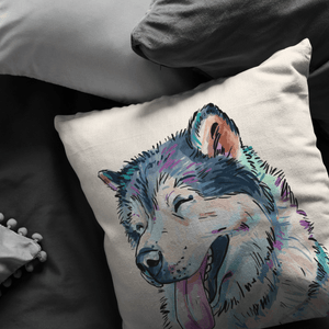 Husky Pillow Cover Only, One Sided Print, No Insert Included, No Home is Complete Without a Husky, Husky Mom, Husky Gifts, Husky Christmas,