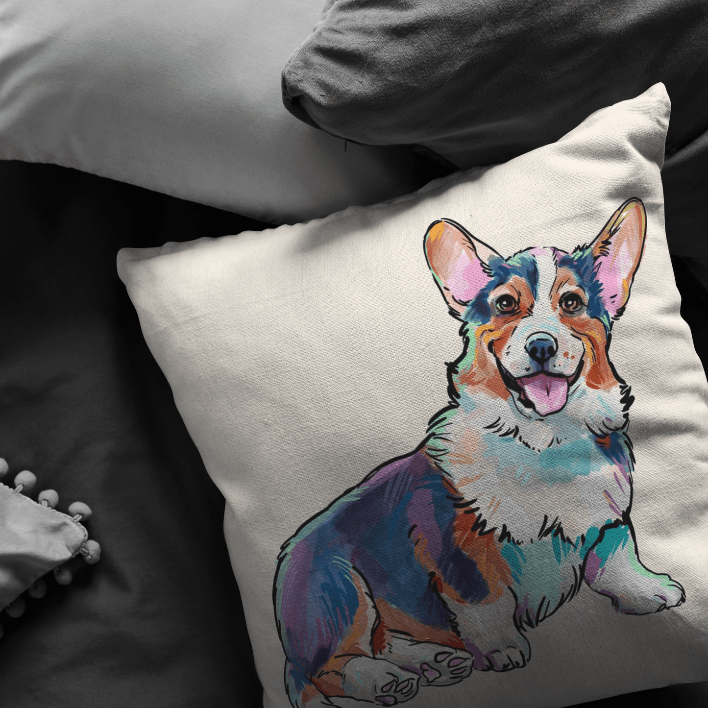 Corgi Pillow Cover Only, One Sided Print, No Insert Included, No Home is Complete Without a Pembroke Corgi, Corgi Mom,